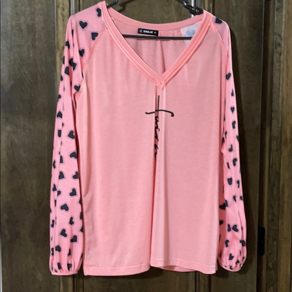 Boutique pink long  sleeve blouse